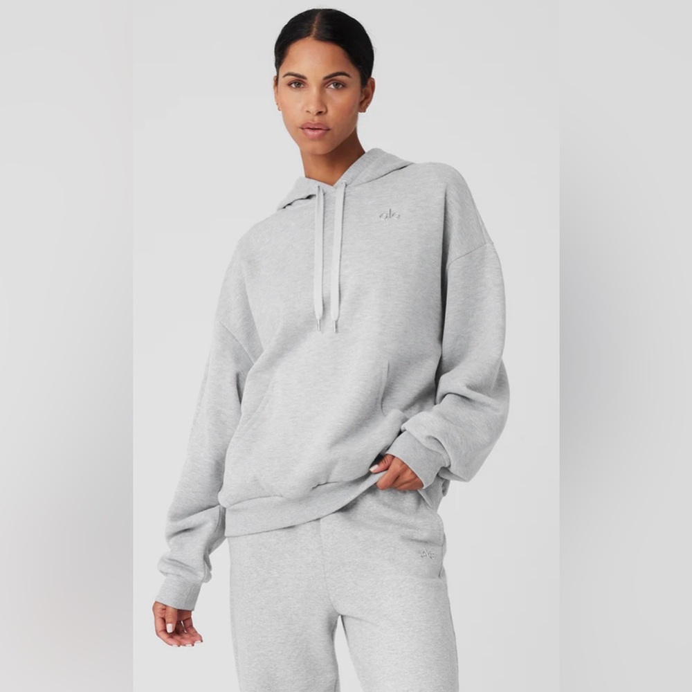 NWT Alo Yoga Accolade Hoodie Athletic Heather Grey Size XL